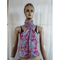 Polyester Printed Stole - 100% Polyester, 53 X 180 Cm , Customizable Floral Print Design For Women