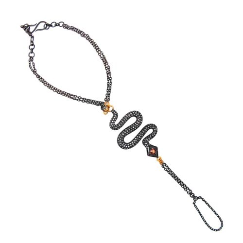 Gold Snake Chain Diamond Bracelet