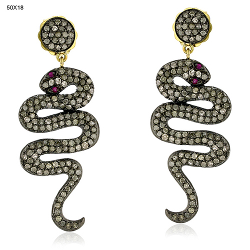 Pave Diamond Snake Dangler