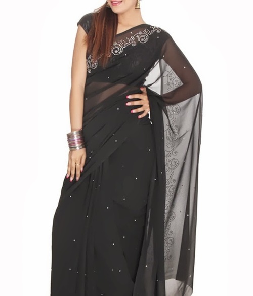 FAVOLA Designer Zesty Crystallized Sari