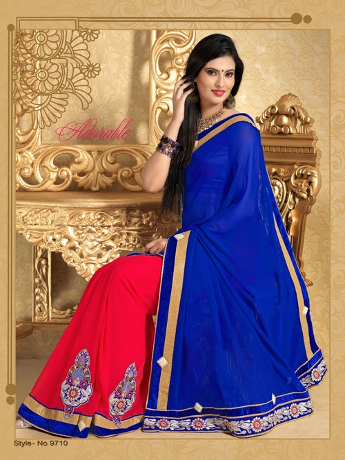 Stylish Embroidered Saree