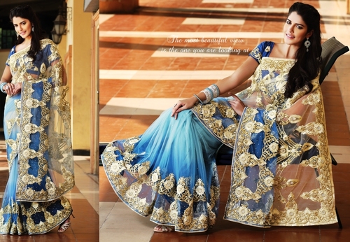 Stylish Designer Embroidered Saree