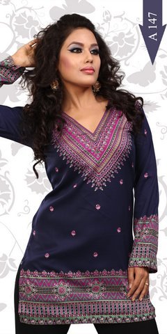 printed crepe kurti