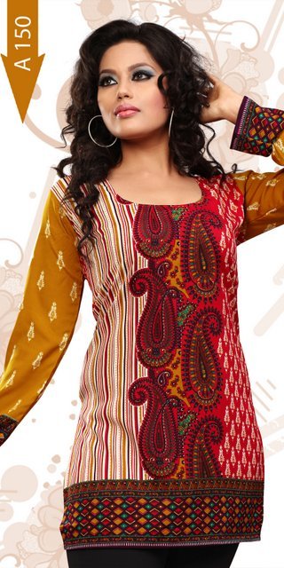 printed Crepe kurti manufacturer