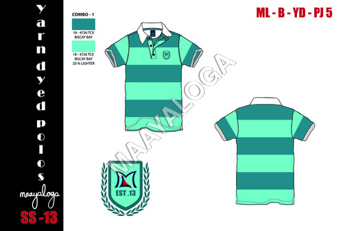 Mens Polo Yarn dyed Stripes T Shirt