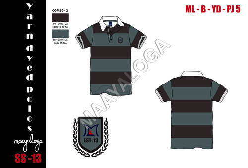 Mens Polo Yarn dyed Stripes T Shirt