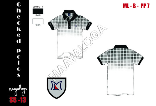 Mens Polo Checked T Shirt