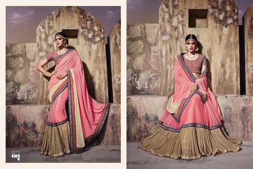 Designer Trendy Sarees - Pure Georgette Pallu & Imported Fabric, Pink Heavywork Blouse | Thread Work, Elegant Design, Stylish Fit