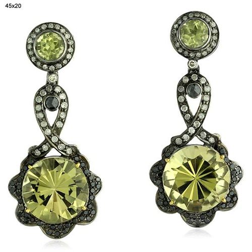 Lemon Quartz Dangle Earrings 
