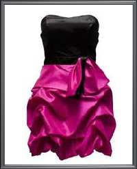 Black and Hot Pink Cocktail Dress