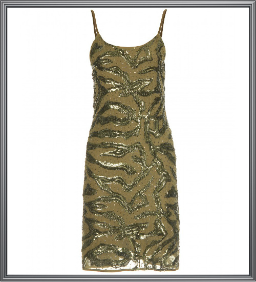 Gold Beaded Evening Dress