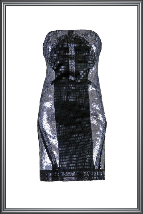Black and Silver Sequin Dress