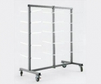 Transportation - Metal Profile Trolley, Stepless Adjustable Support, Protective Coating, Four Castor Wheels, Horizontal Transport