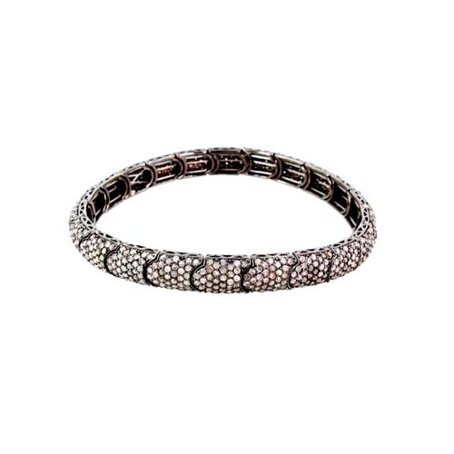 925 Sterling Silver Sober Looking Diamond Bracelet