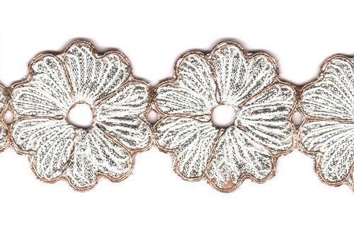 Embroidery Laces - Polyester 2cm Floral White, Machine Embroidery, Elegant Durable Design