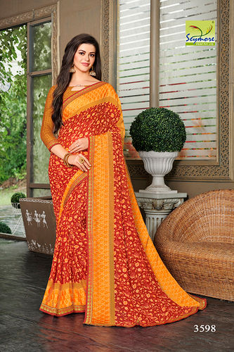 Brocade Printed Border Saree