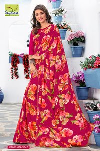 Red Fancy Light Weight Printed Saree