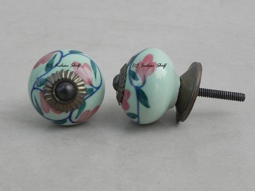 RED GREEN FLOWER KNOB