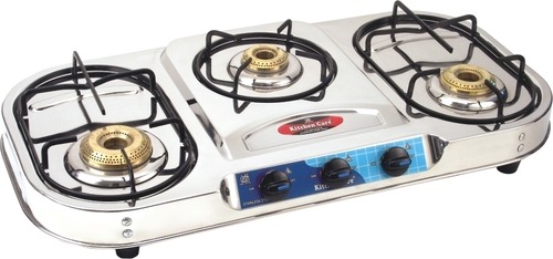 Three Burner (GX-3B) First Floor - Stainless Steel Body, Brass Burners, Aluminium Mixing Tube | Three Burners, Fast Cooking, Rust Proof