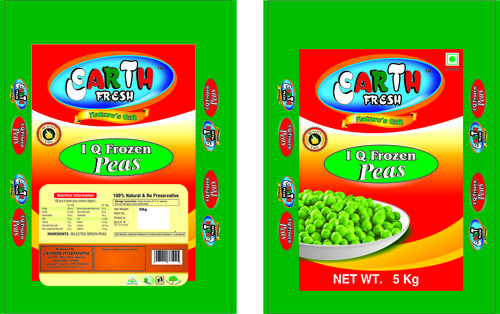 Fresh Peas Packing Pouch - Paper, 5-10 kg Size, 203.2-279.4 mm Length, 225 mm Width, Green Color | Attractive Design, High Strength, Moisture Proof