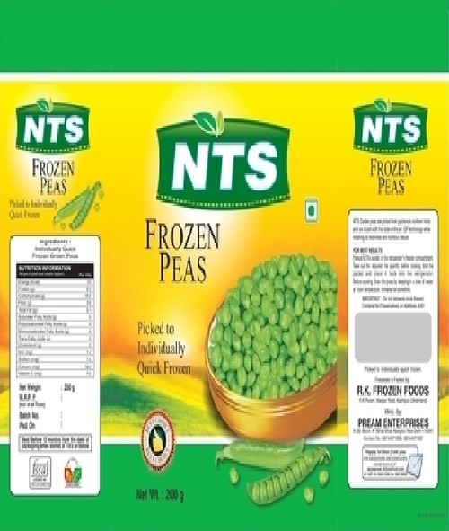 Green And Yellow Packaging Pouch For Peas