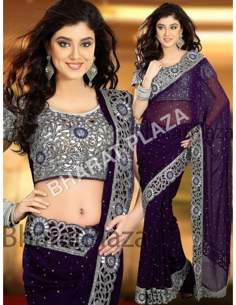 Designer Purple Saree
