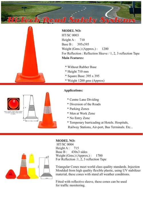 Road Safety Product - Plastic, 750mm Height, 350mm Base, Orange | Reflective Tape, High Visibility, Durable, Easy Setup, Traffic Control