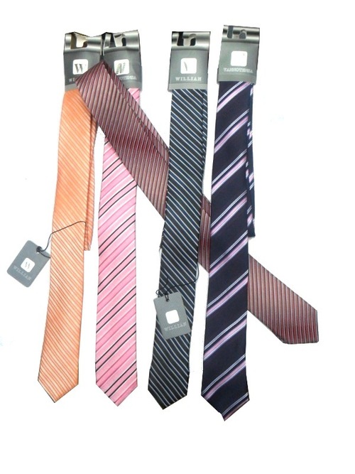 Jacquard Neckties - Silk, 58" x 3" | Multi-Colored, Striped Pattern, Durable Material, Elegant Design, Soft Texture, Versatile Style