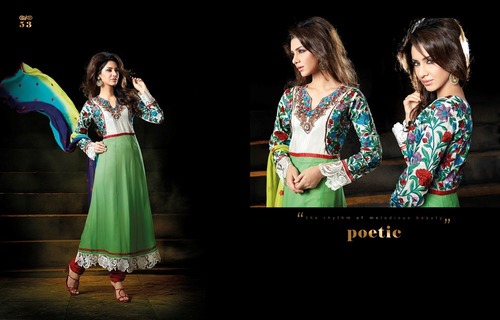 Salwar Kameez Design - Cotton, 54 Inches, Green | Embroidery, Elegant Design, Soft Fabric, Comfortable Fit, Stylish Look