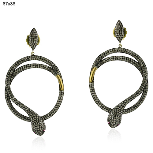 Diamond Pave Snake Earrings