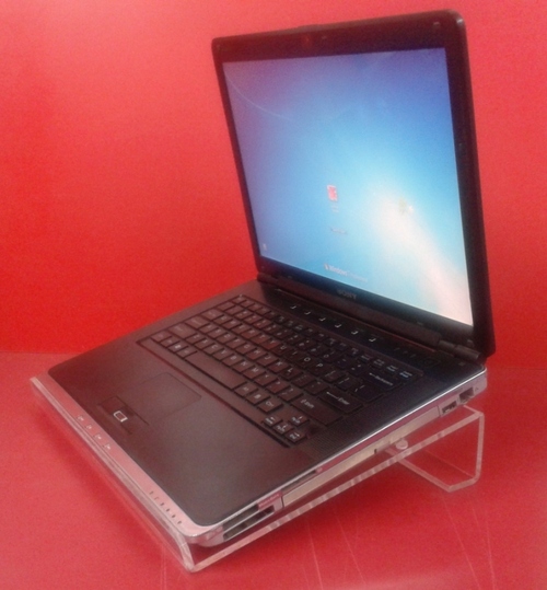 Laptop Stand - 5mm Clear Acrylic , Lightweight, Durable Material, Ergonomic Design, Space Saving, Improved Airflow, Easy Assembly