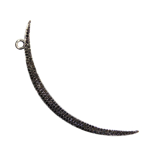 Moon Shape Diamond Pendant - 925 Sterling Silver, 1.22 CTS Diamond, 6.364 GMS | Crescent Moon Shape, Elegant Design, Luxury Appeal