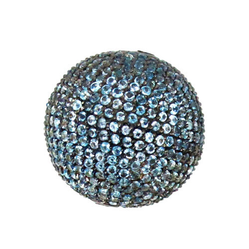 Blue Topaz Silver Spacer Pave Setting SIlver Finding