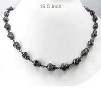 Diamond Skull 925 Sterling Silver Necklace Jewelry