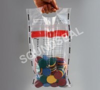 Coin Carry Bags - Plastic Variable Dimensions 100 Microns | Heat Seal Closure Tamper Evident Customizable Print