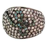 Pave Diamond Silver Thumb Ring
