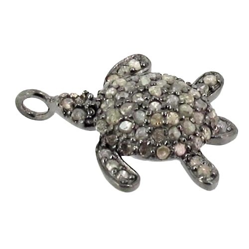 Turtle Diamond Silver Charm/Pendant Finding