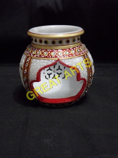 Marble Matki Candle 