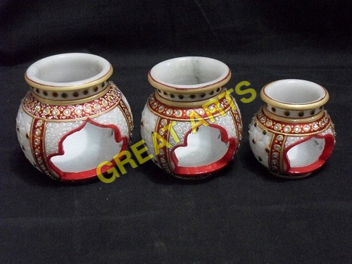 Marble Matki Candle 