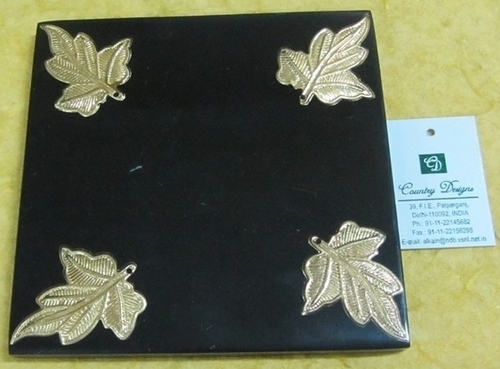 Resin with metal leaves stampings Coasters