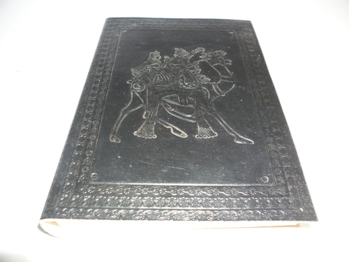 Leather Diaries - Genuine Leather, 8x10 Inches, Black | Elegant Design, Handcrafted Detail, 192 Cream Pages, Ribbon Tie Closure, Durable