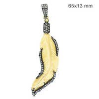 Leaf Diamond Gold Gemstone Pendant