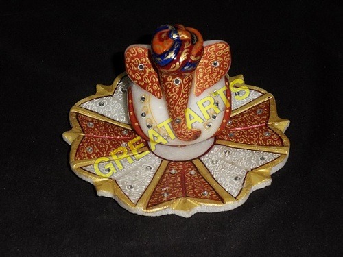 Marble Kamal Plate Ganesh 