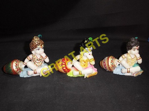 Marble Laddu Gopal + Chowki