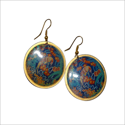 Printed Bird Earrings