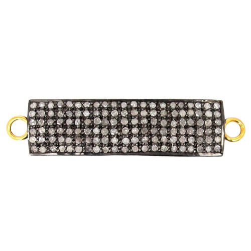 Gold Silver Pave Diamond Bracelet Connector