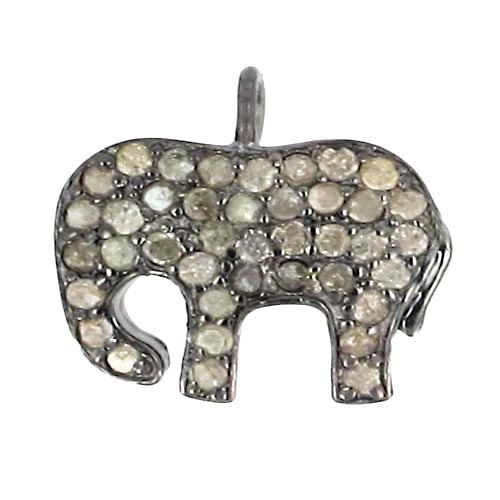 Elephant Diamond Silver Animal Charm Jewelry
