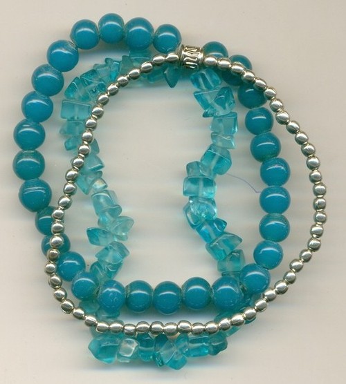 metal glaee beads combo Bangle