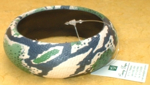 wood pu leather combo Bangle