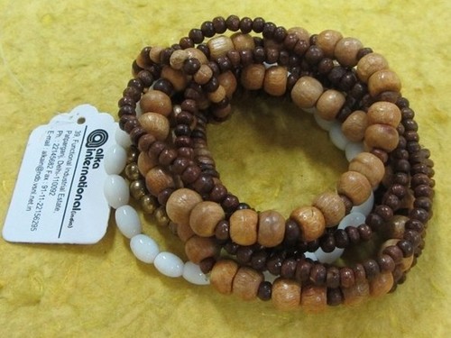 wooden glass beads combo Bangle